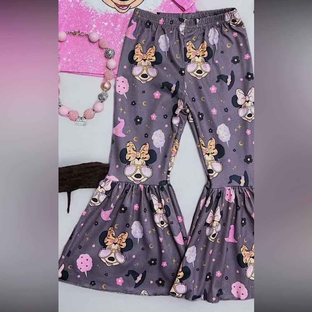 Halloween Disney Minnie Mouse Inspired pink orange 2 piece shirt and pants set. - Picture 3 of 3